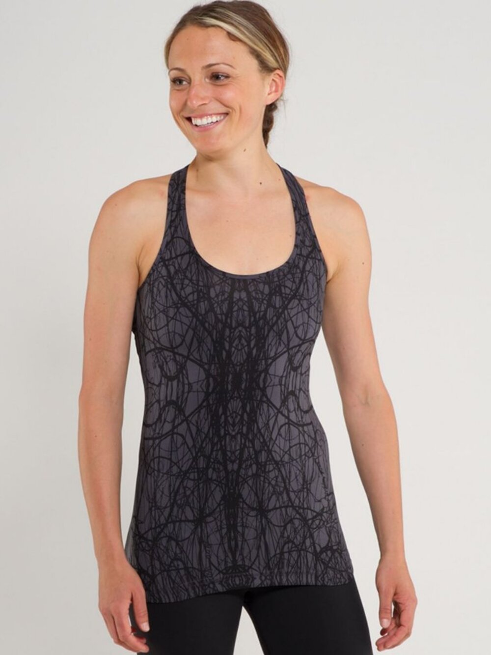 Lululemon Cool Racerback In Coal Ground Nesting Black Bird